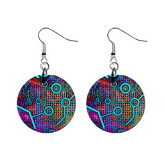 Abstract Tech Galaxy Design Mini Button Earrings by ExtraAwesomeSauce