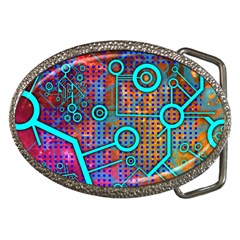 Abstract Tech Galaxy Design Belt Buckles by ExtraGoodSauce