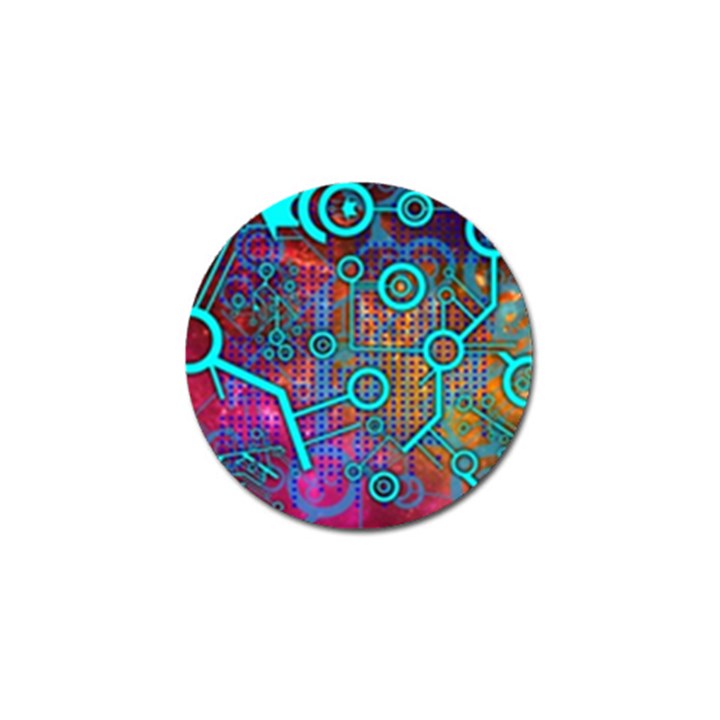 Abstract Tech Galaxy Design Golf Ball Marker (4 pack)