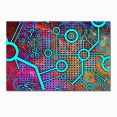 Abstract Tech Galaxy Design Postcard 4 x 6  (pkg Of 10) by ExtraGoodSauce