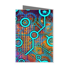 Abstract Tech Galaxy Design Mini Greeting Cards (pkg Of 8)