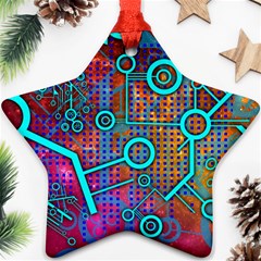 Abstract Tech Galaxy Design Star Ornament (two Sides) by ExtraGoodSauce