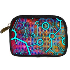 Abstract Tech Galaxy Design Digital Camera Leather Case by ExtraAwesomeSauce