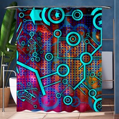 Abstract Tech Galaxy Design Shower Curtain 60  X 72  (medium)  by ExtraGoodSauce