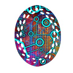 Abstract Tech Galaxy Design Ornament (oval Filigree) by ExtraGoodSauce