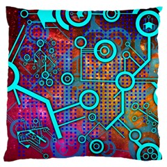 Abstract Tech Galaxy Design Large Cushion Case (one Side) by ExtraGoodSauce