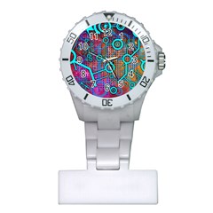 Abstract Tech Galaxy Design Plastic Nurses Watch by ExtraGoodSauce