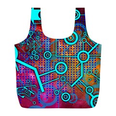 Abstract Tech Galaxy Design Full Print Recycle Bag (l) by ExtraGoodSauce