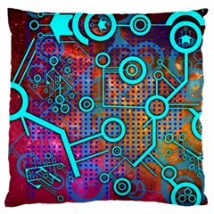 Abstract Tech Galaxy Design Standard Premium Plush Fleece Cushion Case (one Side) by ExtraGoodSauce