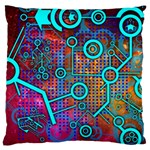 Abstract Tech Galaxy Design Standard Premium Plush Fleece Cushion Case (Two Sides) Front