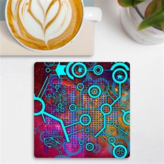 Abstract Tech Galaxy Design Uv Print Square Tile Coaster  by ExtraGoodSauce