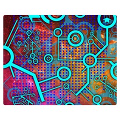 Abstract Tech Galaxy Design Premium Plush Fleece Blanket (medium) by ExtraGoodSauce