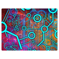 Abstract Tech Galaxy Design Premium Plush Fleece Blanket (extra Small) by ExtraGoodSauce