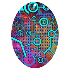 Abstract Tech Galaxy Design Uv Print Acrylic Ornament Oval by ExtraGoodSauce