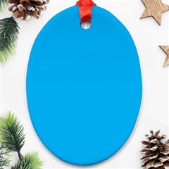 A Blue Sky With A Plane Flying In The Sky Ornament (oval) by catchydesignhill