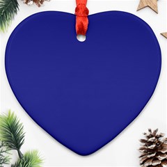 A Blue Wall With A Clock On It Ornament (heart)