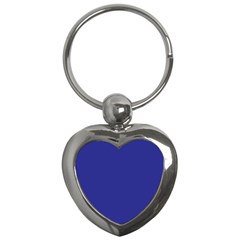 A Blue Wall With A Clock On It Key Chain (heart) by catchydesignhill