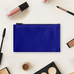 A Blue Wall With A Clock On It Cosmetic Bag (small) by catchydesignhill