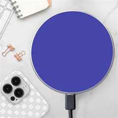 A Blue Wall With A Clock On It Wireless Fast Charger(white) by catchydesignhill