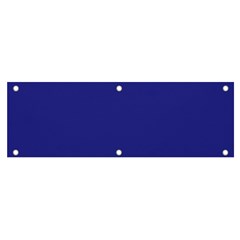 A Blue Wall With A Clock On It Banner And Sign 6  X 2  by catchydesignhill