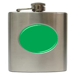 A Green Background With A White Border Hip Flask (6 Oz) by catchydesignhill