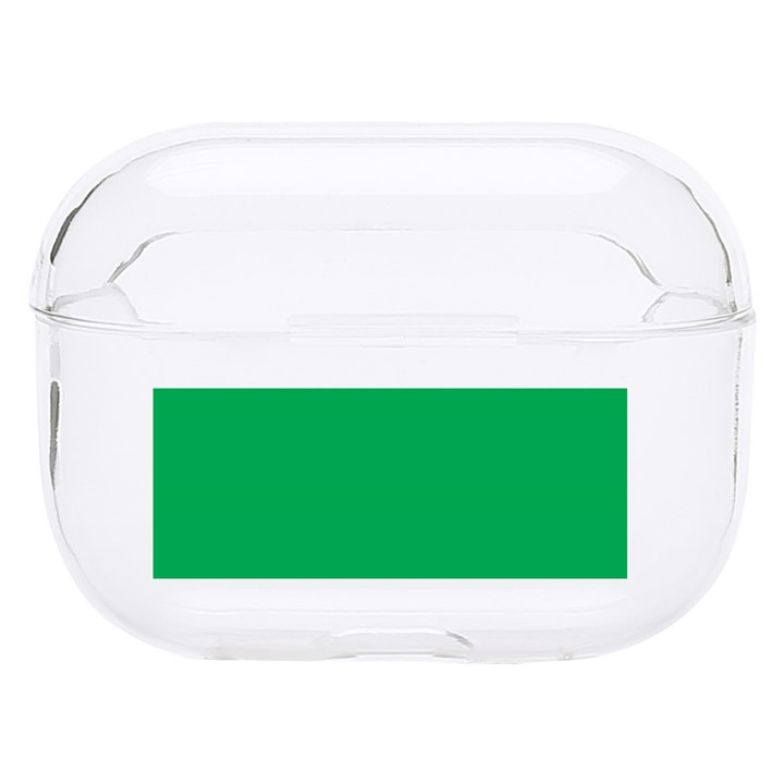 A Green Background With A White Border Hard PC AirPods Pro Case