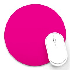 A Pink Background With A Black Border Round Mousepad by catchydesignhill