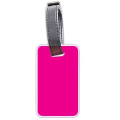 A Pink Background With A Black Border Luggage Tag (one Side) by catchydesignhill