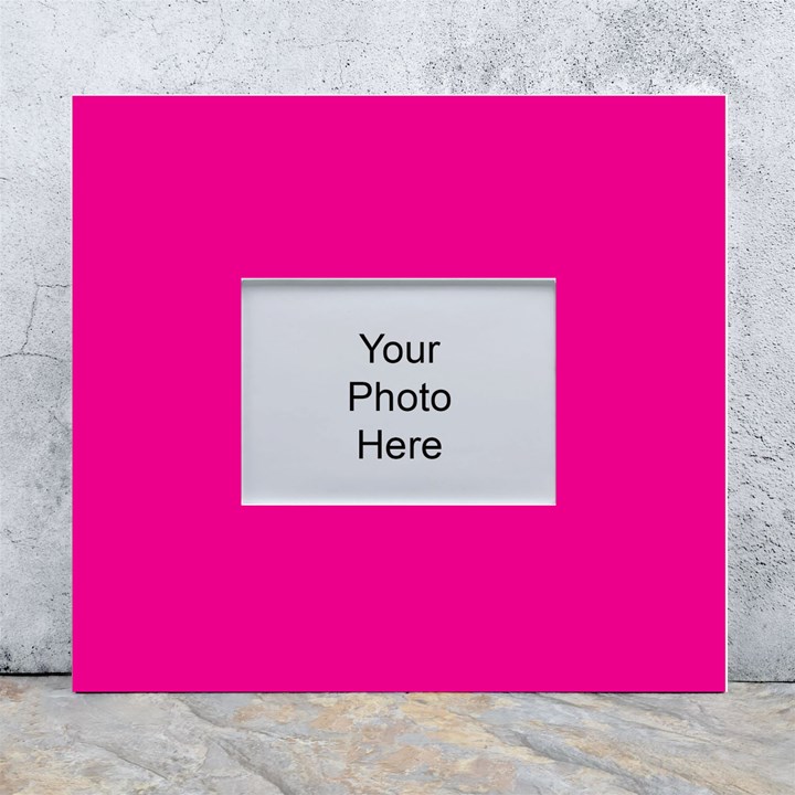 A Pink Background With A Black Border White Wall Photo Frame 5  x 7 