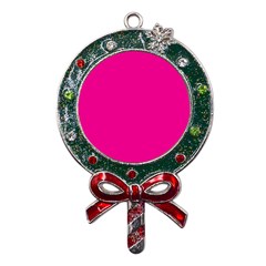 A Pink Background With A Black Border Metal X mas Lollipop With Crystal Ornament by catchydesignhill