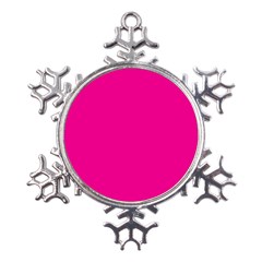 A Pink Background With A Black Border Metal Large Snowflake Ornament by catchydesignhill