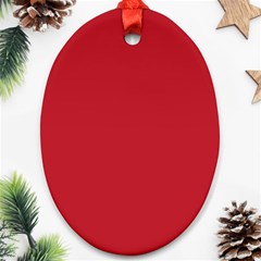 A Red Background With A White Border Oval Ornament (two Sides) by catchydesignhill