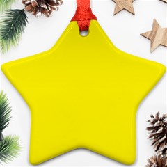 A Yellow Background With A Black Border Star Ornament (two Sides)