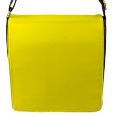 A Yellow Background With A Black Border Flap Closure Messenger Bag (s) by catchydesignhill