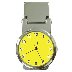 A Yellow Background With A Black Border Money Clip Watches by catchydesignhill