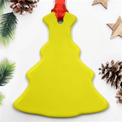 A Yellow Background With A Black Border Ornament (christmas Tree) 