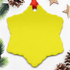 A Yellow Background With A Black Border Snowflake Ornament (two Sides)