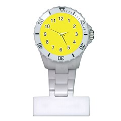 A Yellow Background With A Black Border Plastic Nurses Watch by catchydesignhill