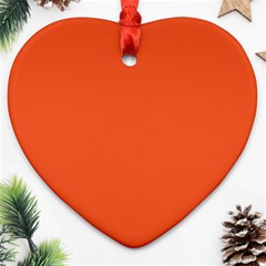 An Orange Background With A Black Border Heart Ornament (two Sides)