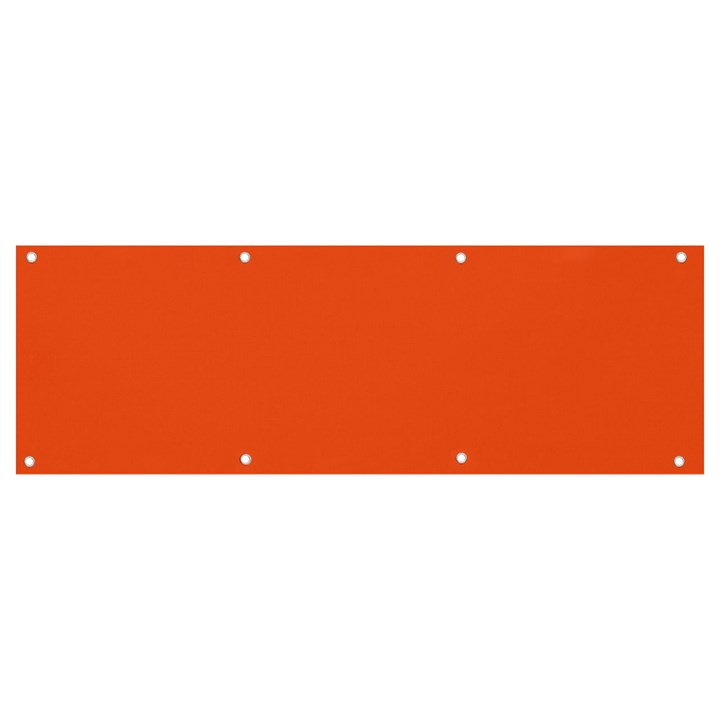 An Orange Background With A Black Border Banner and Sign 9  x 3 