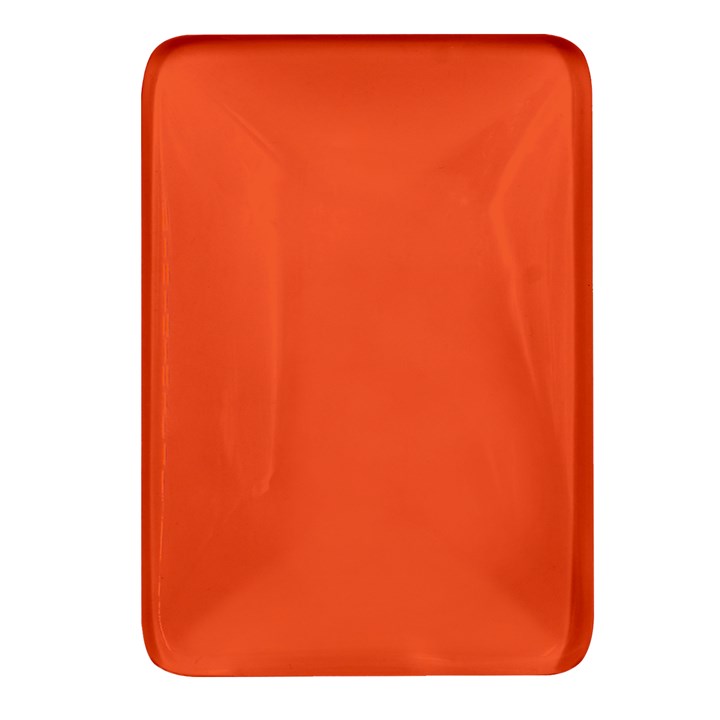 An Orange Background With A Black Border Rectangular Glass Fridge Magnet (4 pack)