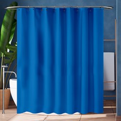 A Blue Background With A Black And White Clock Shower Curtain 60  X 72  (medium)  by catchydesignhill