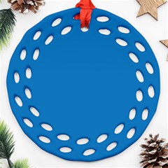 A Blue Background With A Black And White Clock Ornament (round Filigree)