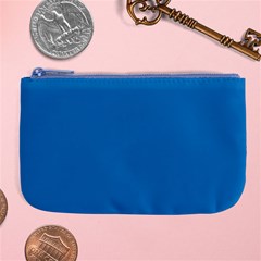 A Blue Background With A Black And White Clock Large Coin Purse by catchydesignhill