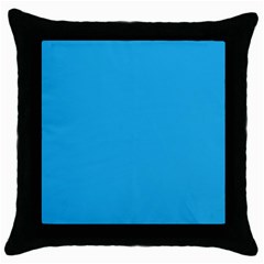 A Blue Background With A Black And White Cat On Top Of It Throw Pillow Case (black) by catchydesignhill