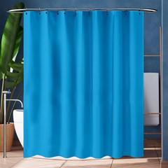 A Blue Background With A Black And White Cat On Top Of It Shower Curtain 60  X 72  (medium)  by catchydesignhill