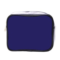 A Blue Background With A Clock On It Mini Toiletries Bag (one Side) by catchydesignhill