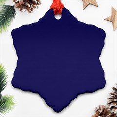 A Blue Background With A Clock On It Snowflake Ornament (two Sides)