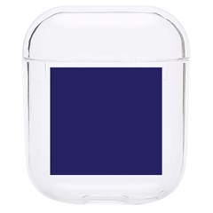 A Blue Background With A Clock On It Hard Pc Airpods 1/2 Case by catchydesignhill