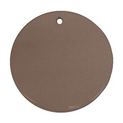 A Brown Wall With A Clock On It Ornament (round) by catchydesignhill